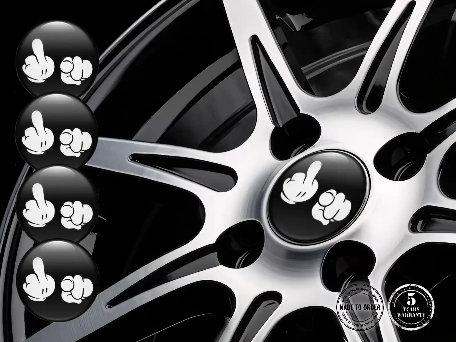 Hub Cap Sticker Style Custom Dome Logos